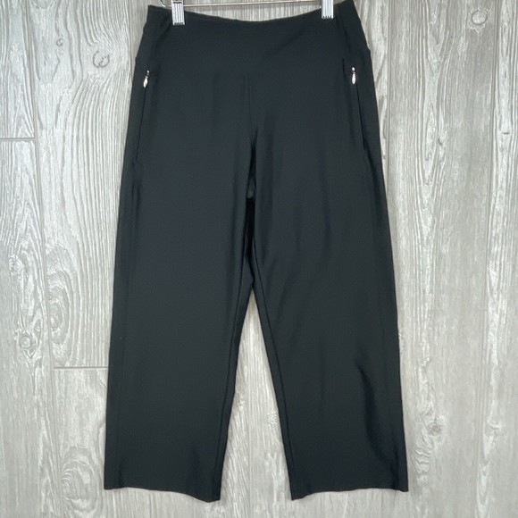 LUCY Everyday Collection Black Cropped Wide Loose Leggings Womens Sz XS X-Small - Picture 1 of 8